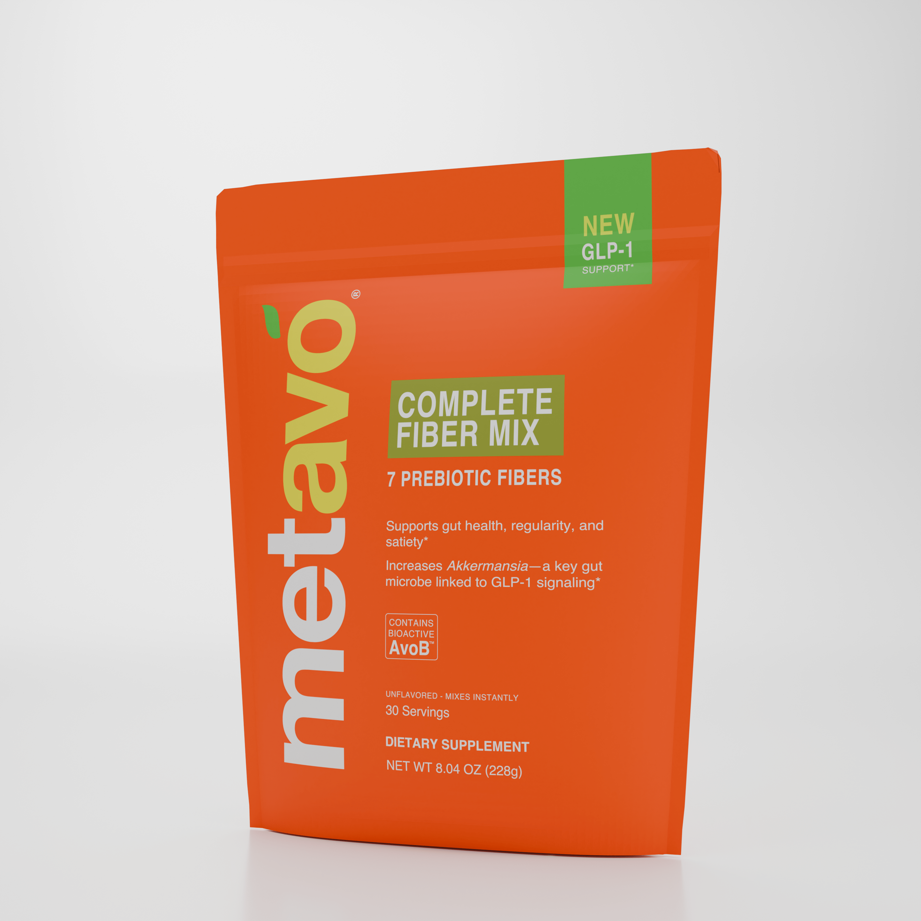 Metavo.com Metavo GLP-1 Metavo Complete Fiber Mix - 7 Prebiotic Fibers with AvoB™ for Gut Health, Regularity & GLP-1 Support
