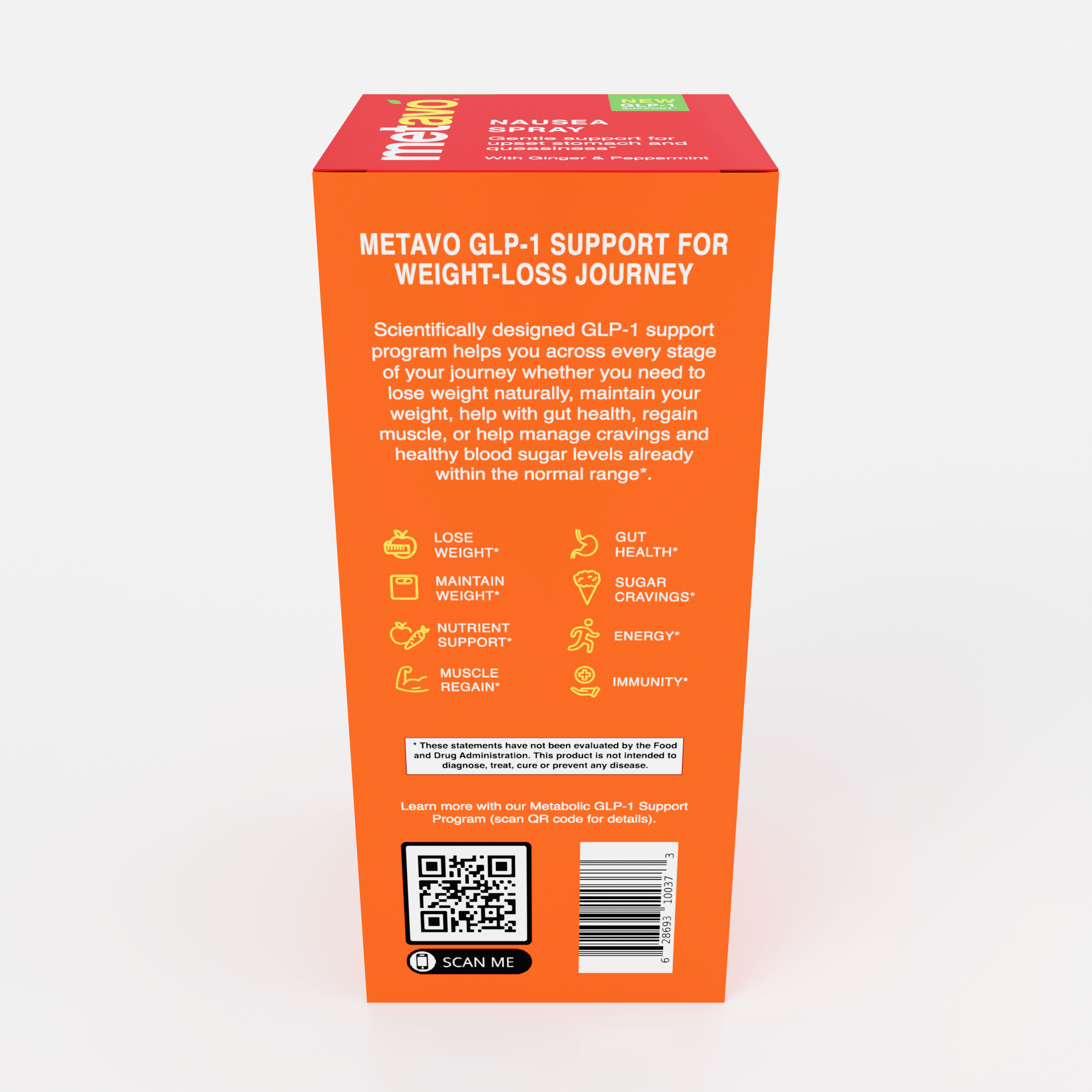 Metavo.com Metavo GLP-1 Metavo Nausea Spray with Ginger & Peppermint - Fast-Acting Natural Relief for Upset Stomach & Queasiness