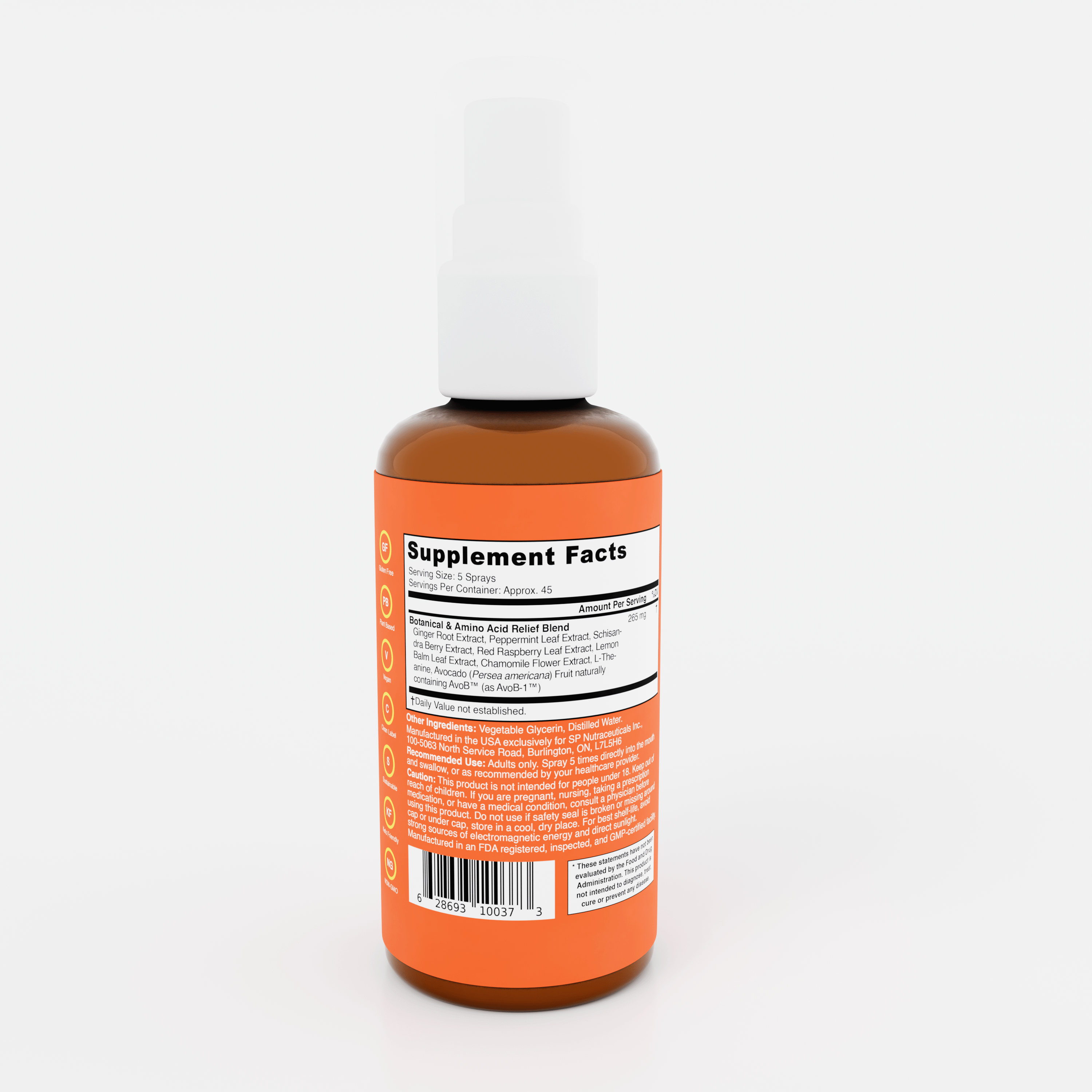 Metavo Natural Nausea Relief Spray with Ginger & Peppermint - Fast-Acting Metavo Natural Nausea Relief Spray with Ginger & Peppermint - Fast-Acting