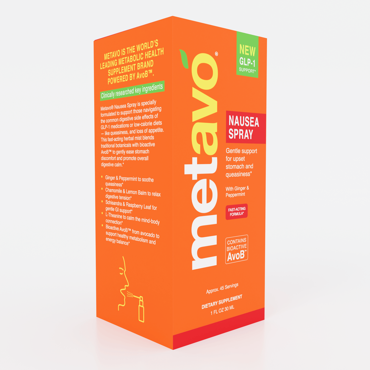 Metavo Nausea Spray with GLP-1 Support 1 oz
